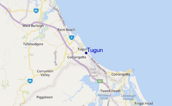 mapa de ubicación de Tugun