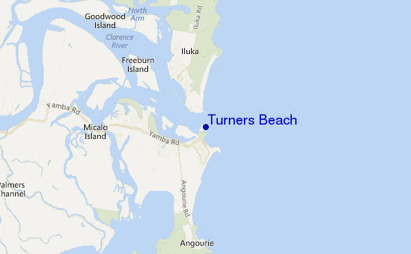 mapa de ubicación de Turners Beach
