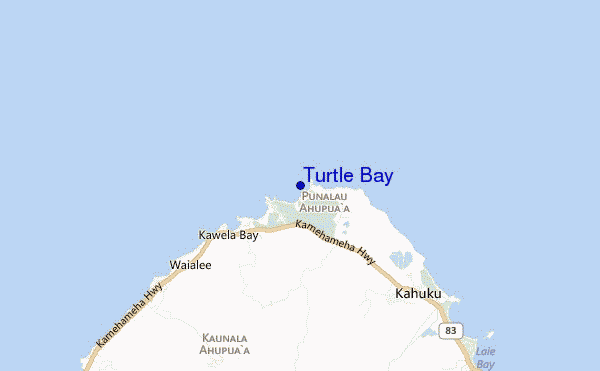 mapa de ubicación de Turtle Bay