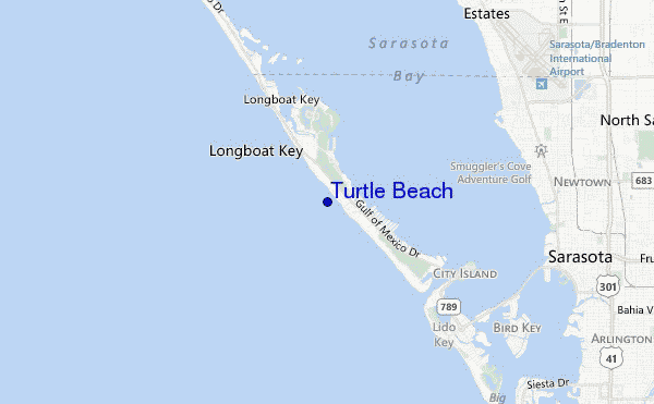 mapa de ubicación de Turtle Beach