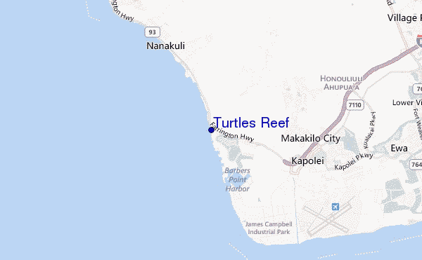 mapa de ubicación de Turtles Reef
