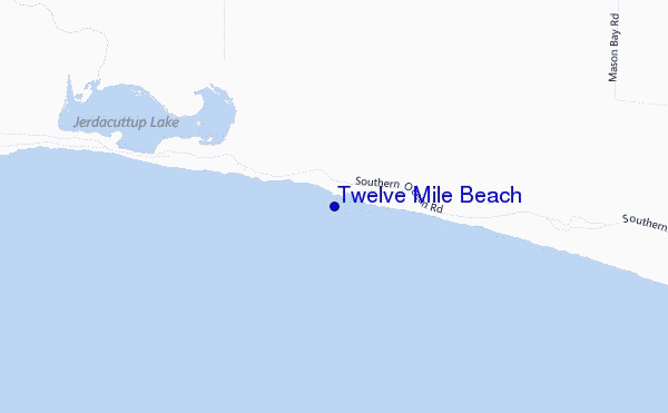 mapa de ubicación de Twelve Mile Beach