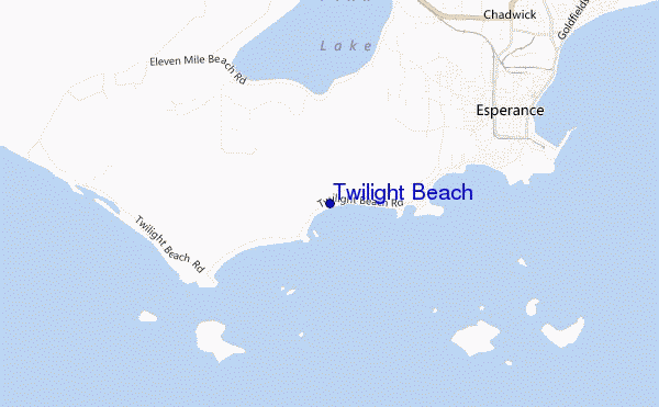 mapa de ubicación de Twilight Beach