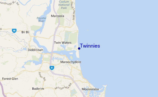 mapa de ubicación de Twinnies