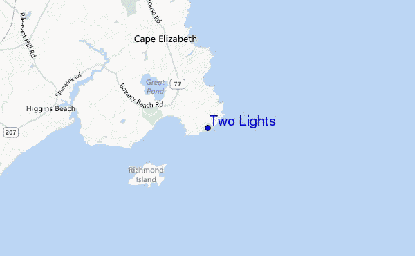 mapa de ubicación de Two Lights