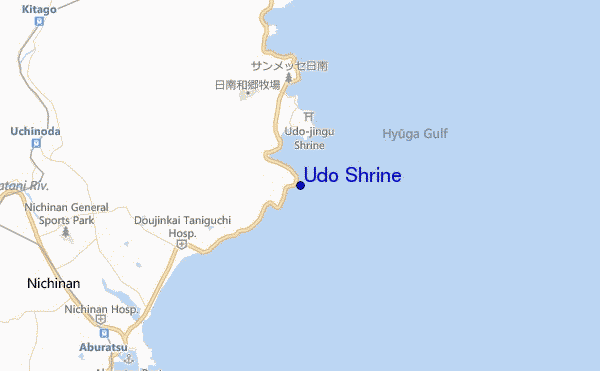 mapa de ubicación de Udo Shrine