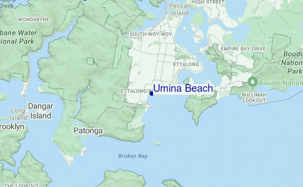 mapa de ubicación de Umina Beach