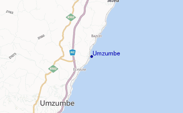 mapa de ubicación de Umzumbe