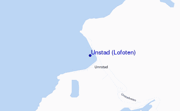 mapa de ubicación de Unstad (Lofoten)