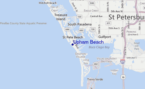 mapa de ubicación de Upham Beach