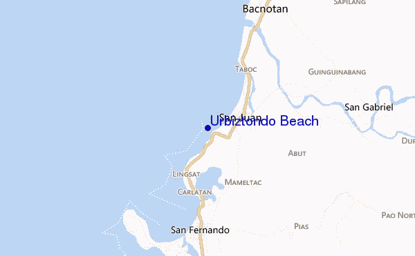 mapa de ubicación de Urbiztondo Beach