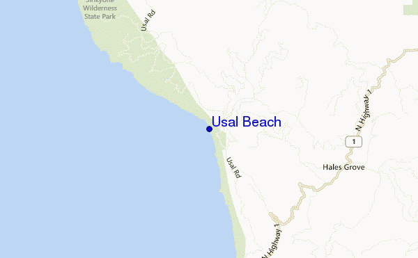 mapa de ubicación de Usal Beach