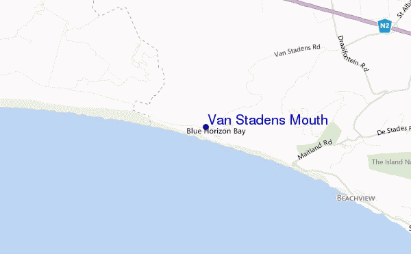 mapa de ubicación de Van Stadens Mouth