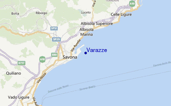 mapa de ubicación de Varazze