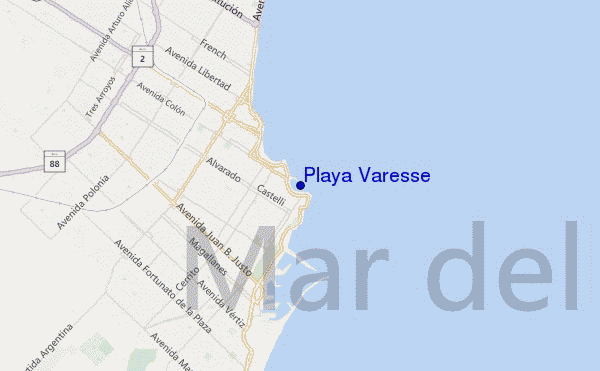 mapa de ubicación de Playa Varesse