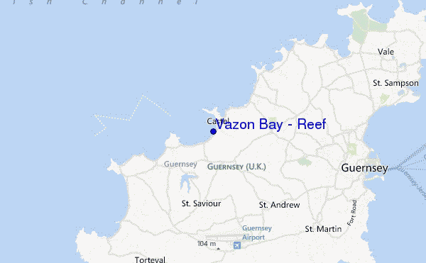 mapa de ubicación de Vazon Bay - Reef