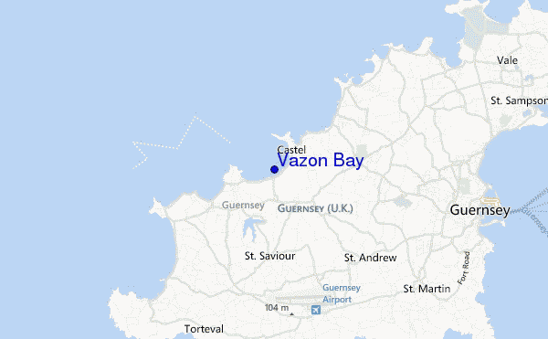 mapa de ubicación de Vazon Bay