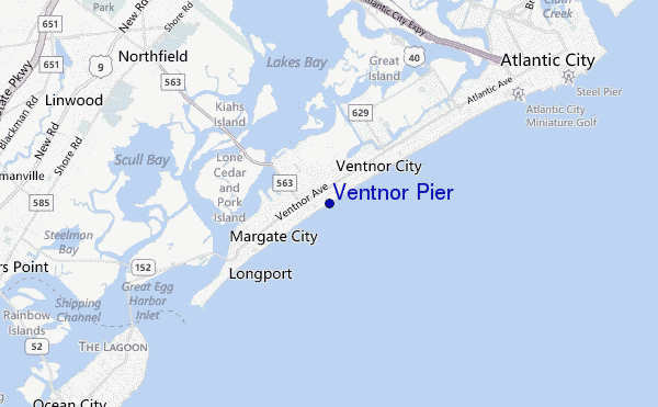 mapa de ubicación de Ventnor Pier