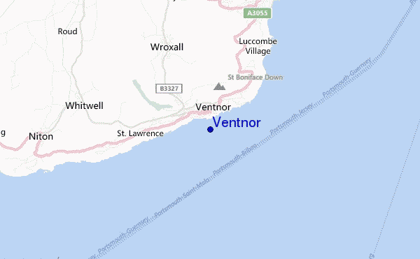 mapa de ubicación de Ventnor