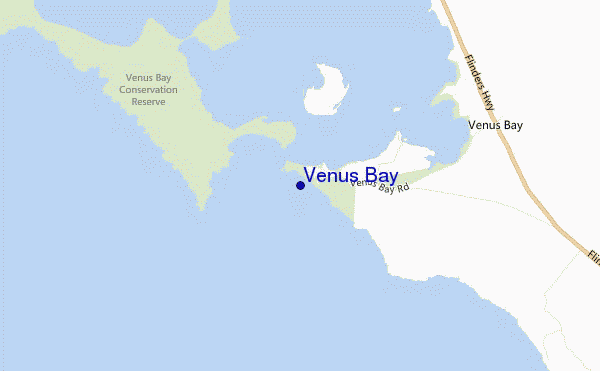 mapa de ubicación de Venus Bay