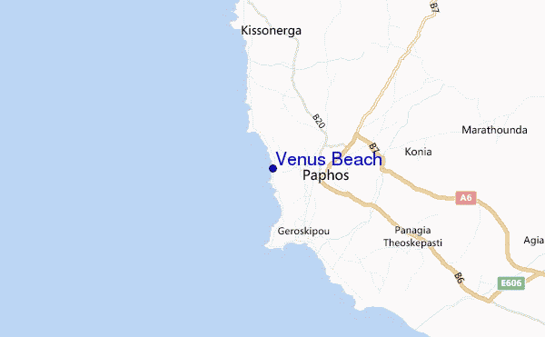 mapa de ubicación de Venus Beach