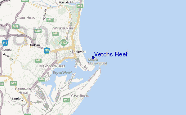 mapa de ubicación de Vetchs Reef