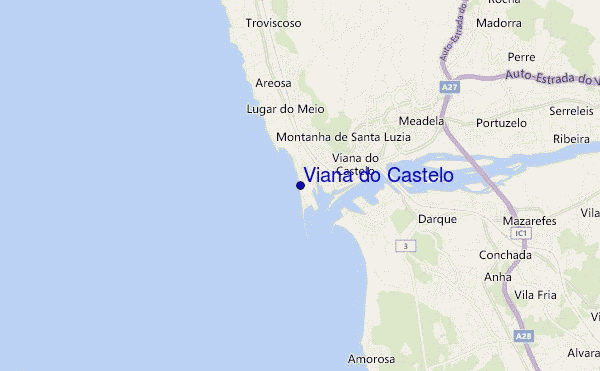 mapa de ubicación de Viana do Castelo