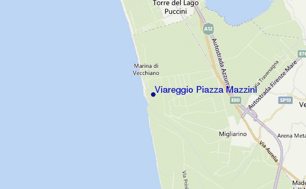 mapa de ubicación de Viareggio Piazza Mazzini