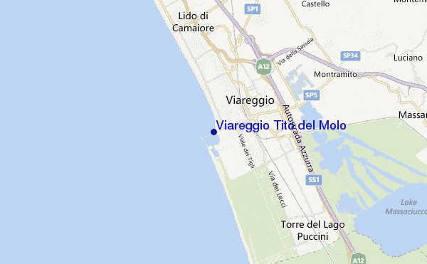 mapa de ubicación de Viareggio Tito del Molo