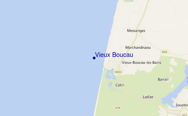 mapa de ubicación de Vieux Boucau