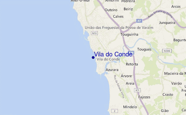 mapa de ubicación de Vila do Conde