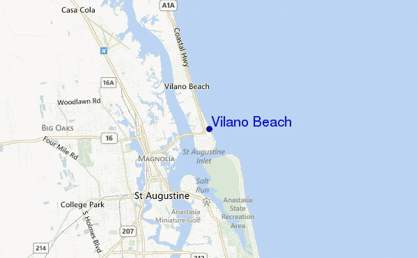 mapa de ubicación de Vilano Beach