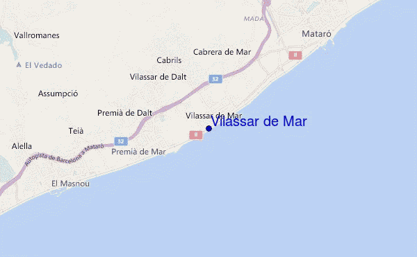 mapa de ubicación de Vilassar de Mar