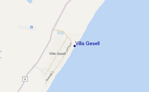 mapa de ubicación de Villa Gesell