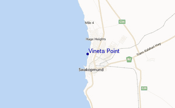 mapa de ubicación de Vineta Point