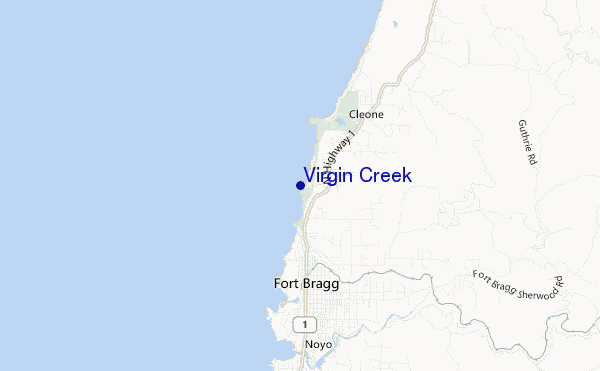 mapa de ubicación de Virgin Creek