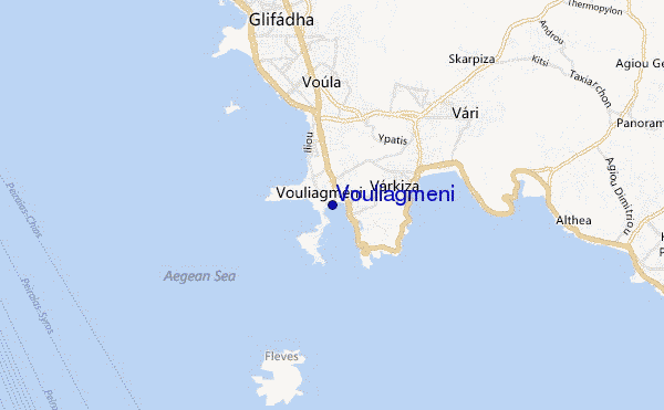 mapa de ubicación de Vouliagmeni