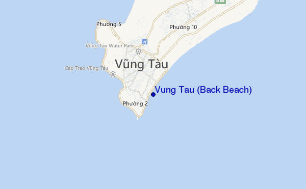 mapa de ubicación de Vung Tau (Back Beach)