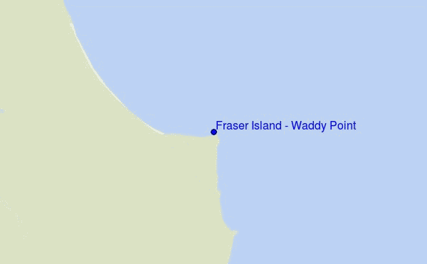 mapa de ubicación de Fraser Island - Waddy Point