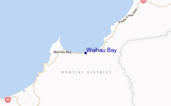 mapa de ubicación de Waihau Bay