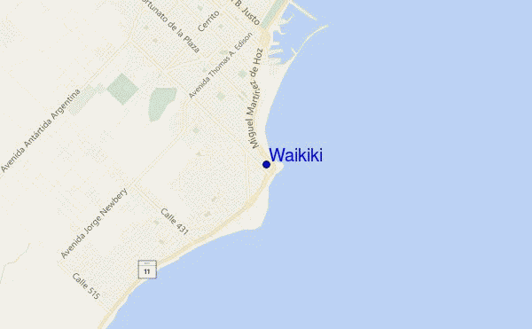 mapa de ubicación de Waikiki