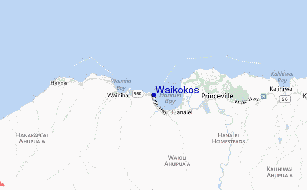 mapa de ubicación de Waikokos
