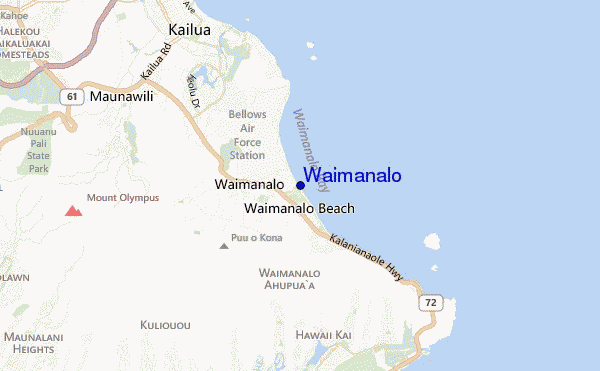 mapa de ubicación de Waimanalo