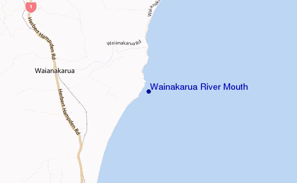 mapa de ubicación de Wainakarua River Mouth