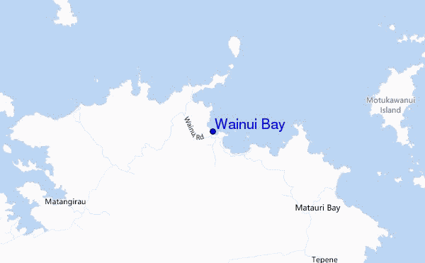 mapa de ubicación de Wainui Bay