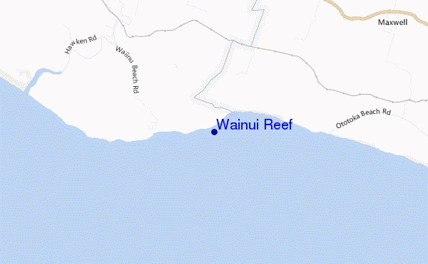mapa de ubicación de Wainui Reef