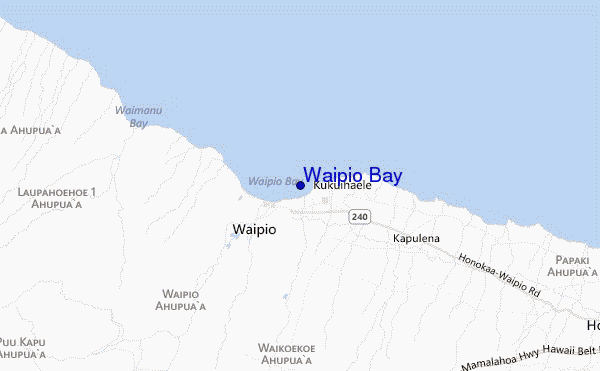 mapa de ubicación de Waipio Bay