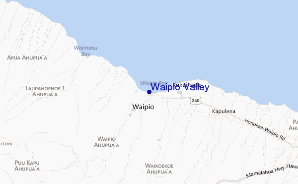 mapa de ubicación de Waipio Valley