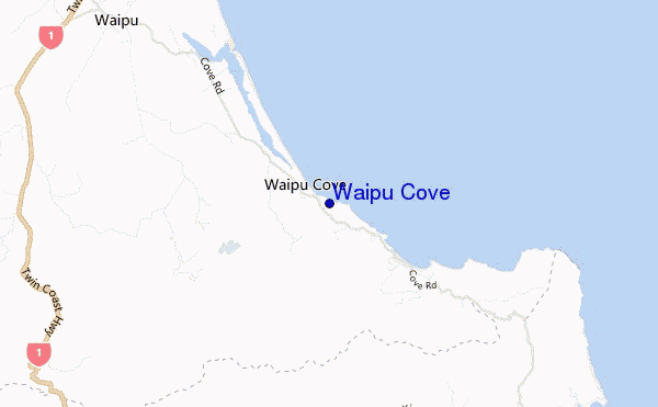 mapa de ubicación de Waipu Cove