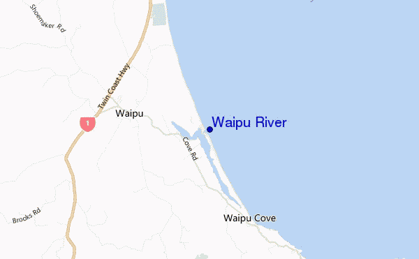 mapa de ubicación de Waipu River